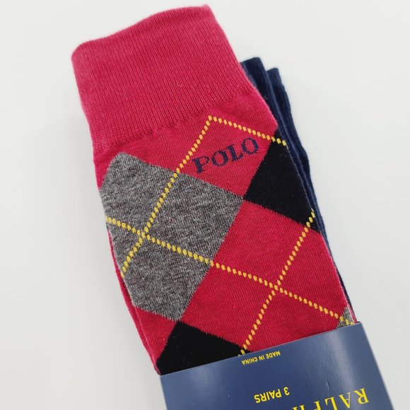 Polo Ralph Lauren 3 Pairs Dress Socks Argyle Men's - Picture 6 of 7